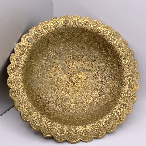 Vintage Accents Vintage Indian Engraved Brass Footed Bowl Poshmark